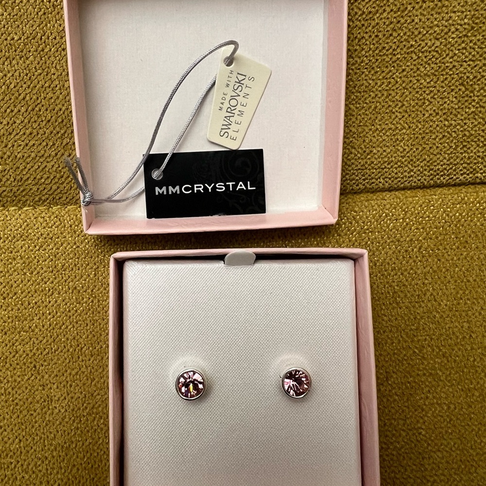 Swarovski Pink Crystal Earrings